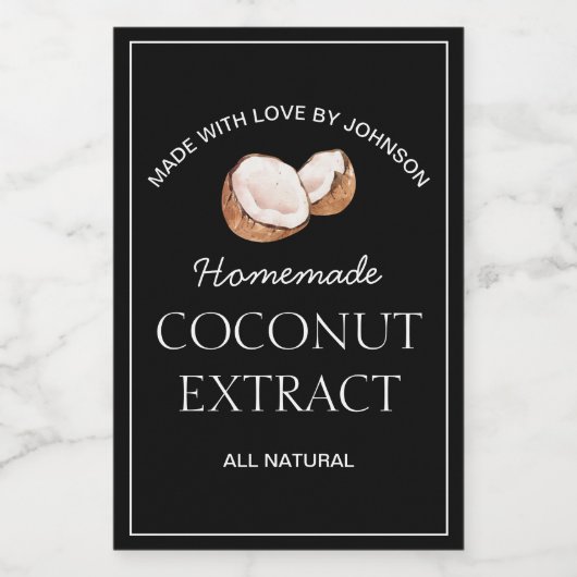 Étiquette d'extraction de coco (Étiquettes simples)