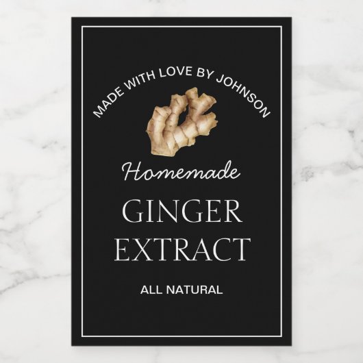 Étiquette d'extraction de gingembre (Étiquettes simples)