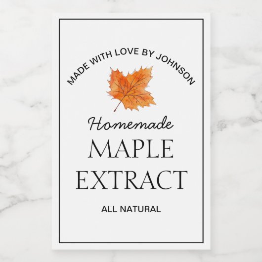 Étiquette d'extraction de l'érable (Étiquettes simples)