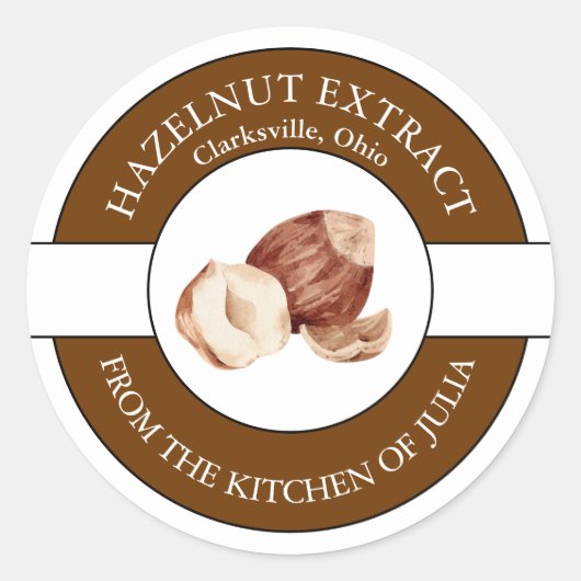 Étiquette d'extraction de noisette (Devant)