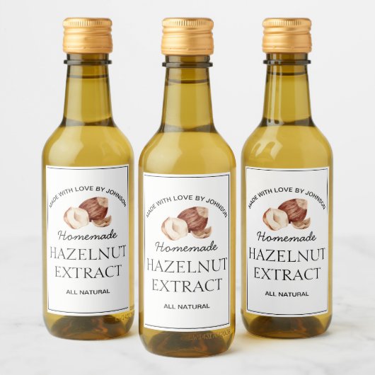 Étiquette d'extraction de noisette (Bouteilles)