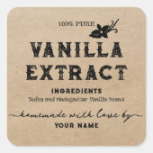 Étiquette d'extraction de vanille maison Kraft Per (Devant)