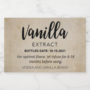 Étiquette d'extraction de vanille personnalisable