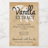 Étiquette d'extraction de vanille personnalisé (Étiquettes simples)