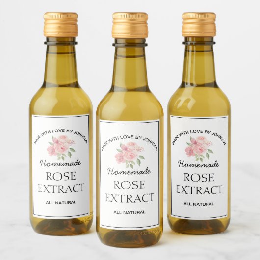 Étiquette d'extraction rose (Bouteilles)