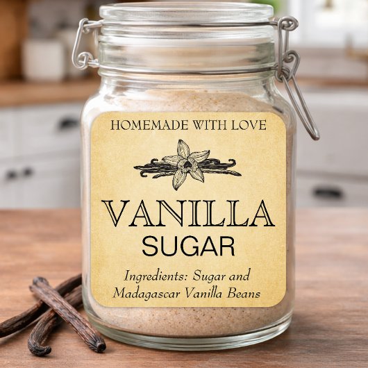 Étiquette d'extrait de sucre vanille personnalisab