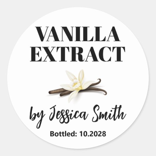 Étiquette d'extrait de vanille personnalisée (Devant)