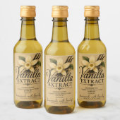 Étiquette d'extrait de vanille personnalisée (Bouteilles)