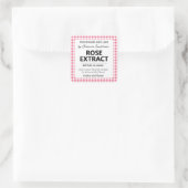 Étiquette d'extrait Gingham personnalisable - Rose (Sac)