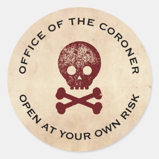 Étiquette d'Halloween crâne et os croisés (Devant)