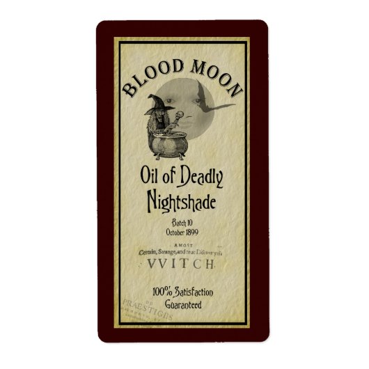 Étiquette d'Halloween de la Lune de sang (Devant)