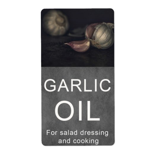 Étiquette d'huile d'ail (Devant)