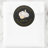 Étiquette d'huile d'ail fait maison | Noir (Sac)