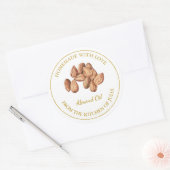 Étiquette d'huile d'amande maison Gold | Blanc (Enveloppe)