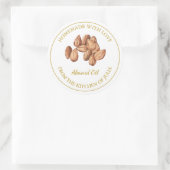 Étiquette d'huile d'amande maison Gold | Blanc (Sac)