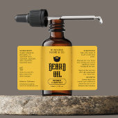 Étiquette d'huile de barbe Mens de moutarde Emball