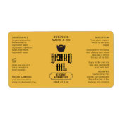 Étiquette d'huile de barbe Mens de moutarde Emball (Devant)