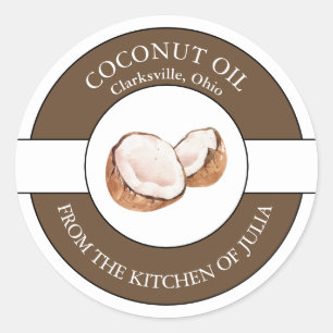 Étiquette d'huile de coco