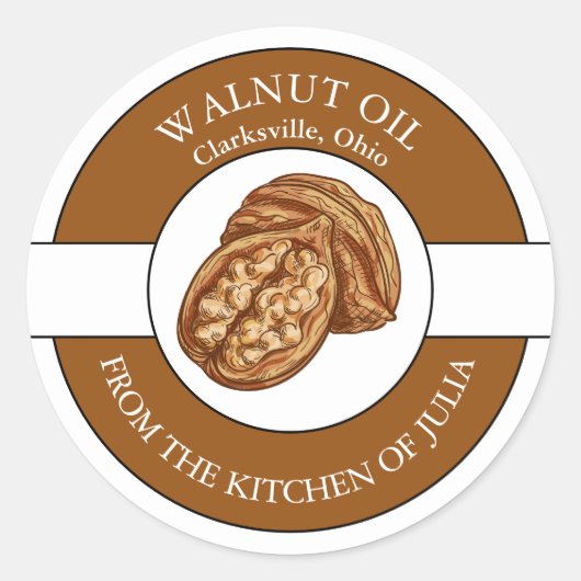 Étiquette d'huile de noix (Devant)