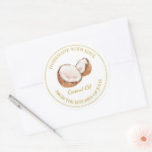 Étiquette d'huile de noix de coco maison Gold | Bl (Enveloppe)