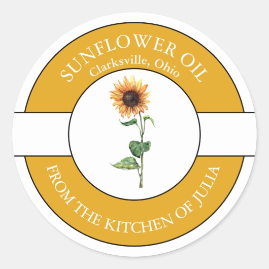 Étiquette d'huile de tournesol (Devant)