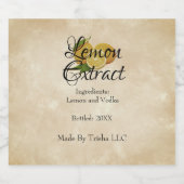 Étiquette d'huile d'extraction de citron personnal (Étiquettes simples)