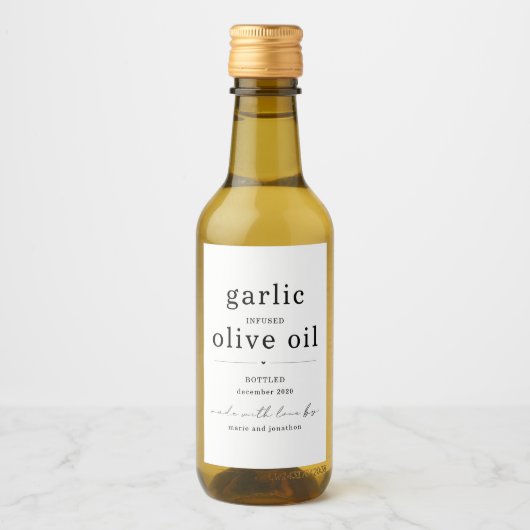 Étiquette d'huile d'olive contaminée maison - Une (Devant)
