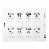 Étiquette d'huile d'olive faite maison (Feuille entière)
