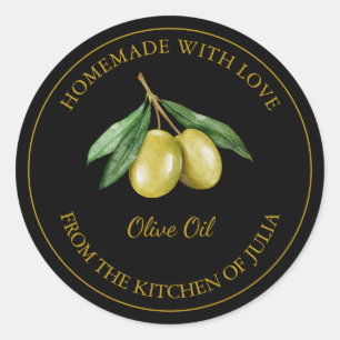 Étiquette d'huile d'olive maison Gold Noir