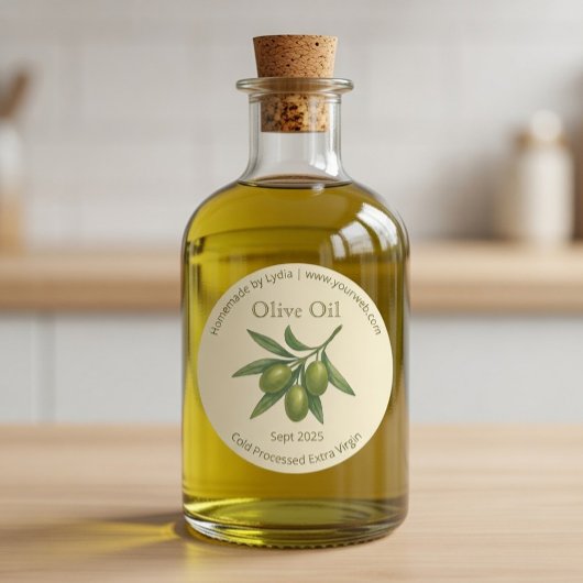Étiquette d'huile d'olive vierge extra sur mesure
