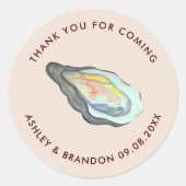 Étiquette d'huître à l'aquarelle, mariage côtier a (Devant)