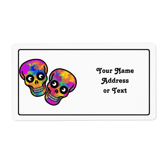 Étiquette Dia De Los Muertos - couple heureux