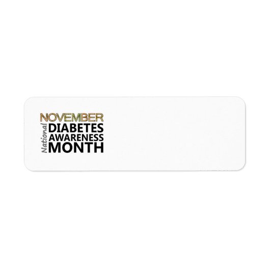 Étiquette Diabétique Novembre Mois de sensibilisation au dia (Devant)