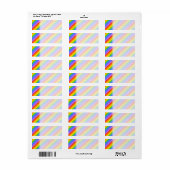 Étiquette Diagonal Rainbow Stripes Motif. (Feuille entière)
