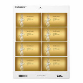 Étiquette Diamant Or Blanc Adresse (Feuille entière)