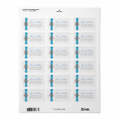 Étiquette Diamante Snowflake & Blue Ribbon Mariage d'hiver (Feuille entière)