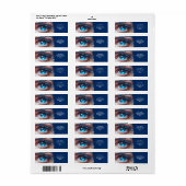 Étiquette Diamants oculaires bleus mignons Imaginaires (Feuille entière)