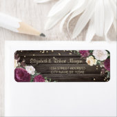 Étiquette Diamants Or Chic Fleurs Bourgogne Bois (En situation)