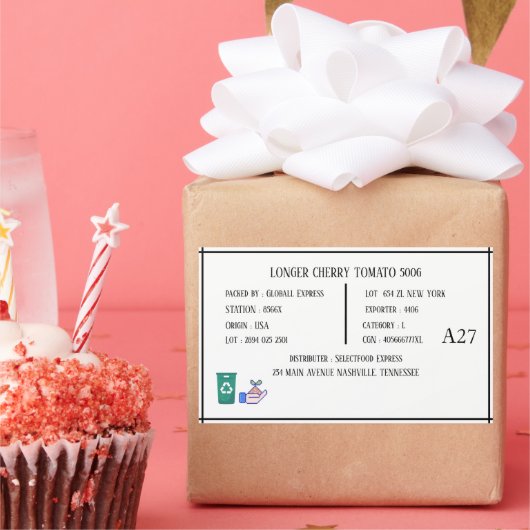 Étiquette d'identification du produit (Fête)