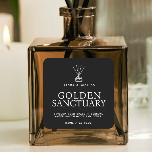 Étiquette diffuseur noir simple