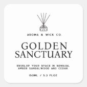 Étiquette diffuseur simple blanc et noir (Devant)