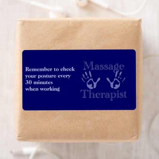 Étiquette d'impression main bleue (En situation)