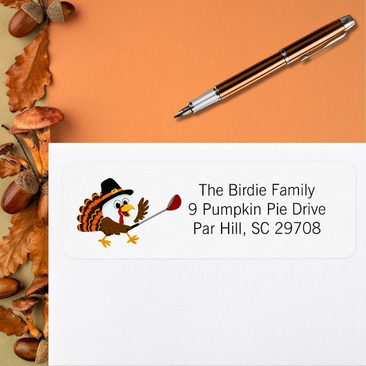 Étiquette Dinde de Thanksgiving Balle de Golf Mignonne