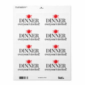 Étiquette Dîner Invité de tous (Feuille entière)