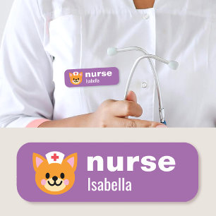 Étiquette d'infirmière à nom personnalisé Simple M