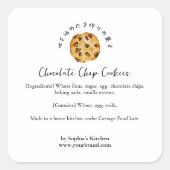 Étiquette d'ingrédient de biscuit à chip de chocol (Devant)