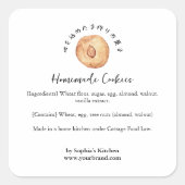 Étiquette d'ingrédient de biscuit aux amandes aqua (Devant)