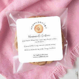 Étiquette d'ingrédient de biscuit aux amandes aqua