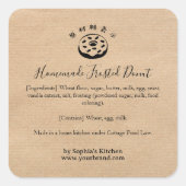 Étiquette d'ingrédient de boulangerie minimaliste (Devant)