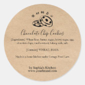 Étiquette d'ingrédient de boulangerie pour biscuit (Devant)